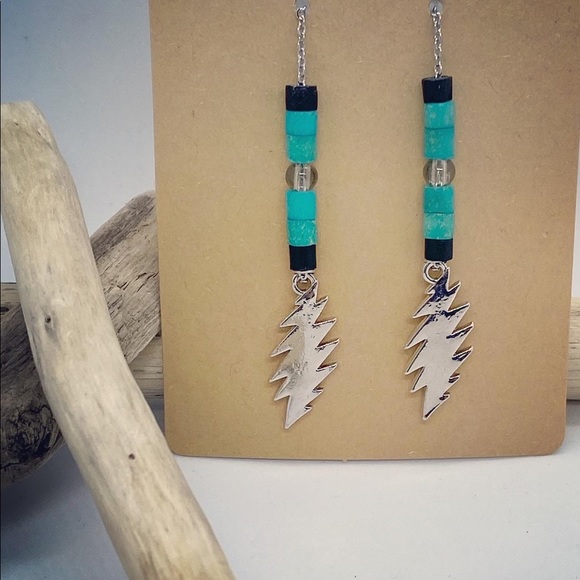 Grateful Dead Inspired Earrings - Bolts & Beads - Picture 1 of 3